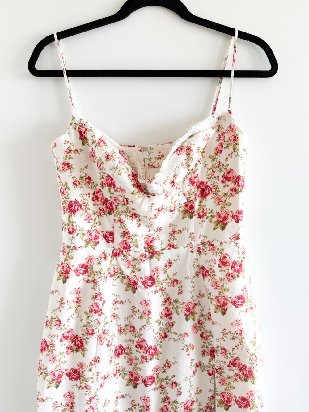 House of CB Cream Midi Slip Dress Rose Print - Picture 4 of 16